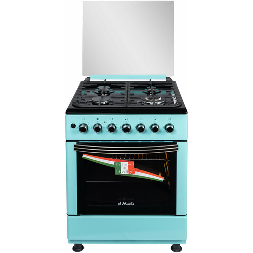 Газовая плита il Monte FO-GE6012 TURQUOISE, 60 см, Электрическая духовка 64 л.