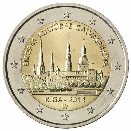 Латвия 2 евро 2014 Рига - Культурная столица Европы латвия 2 евро 2014 г рига