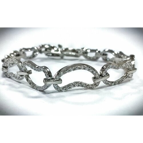 Браслет Эстерелла, серебро, 925 проба, родирование, фианит, длина 18 см.