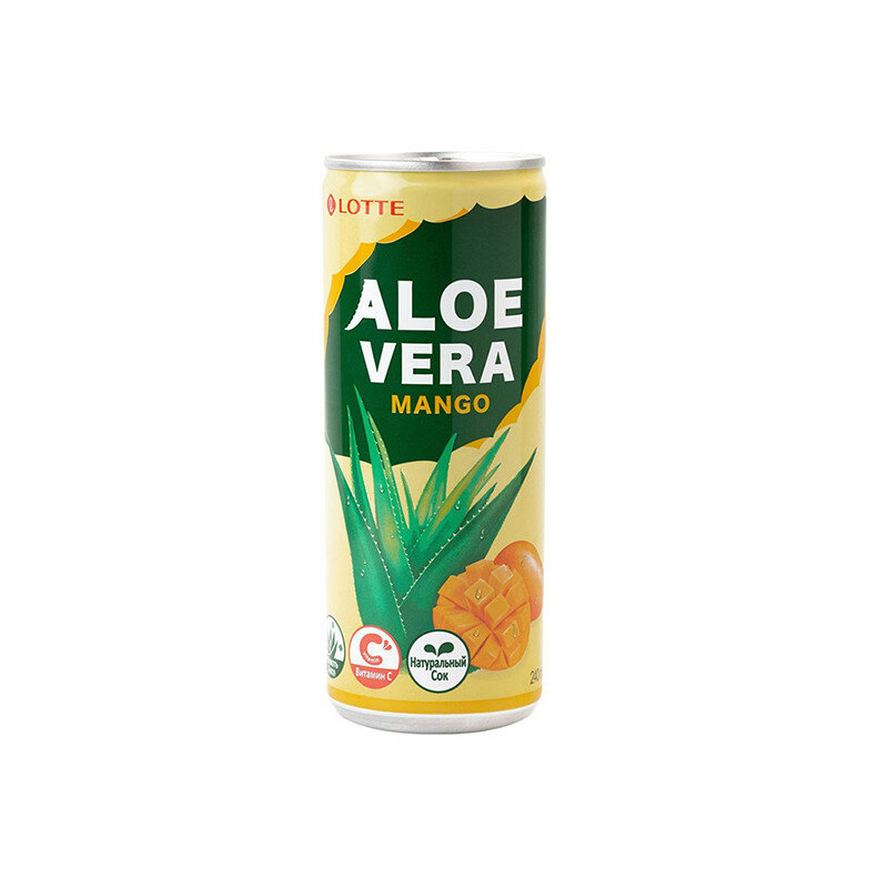 Напиток Lotte Aloe Vera Манго сокосодержащий с мякотью алоэ 240мл - фото №2