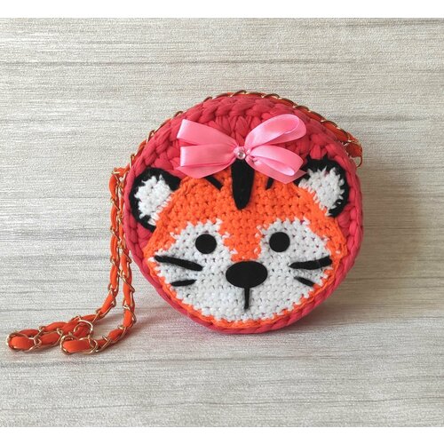 фото Сумка , фактура вязаная, оранжевый нет бренда