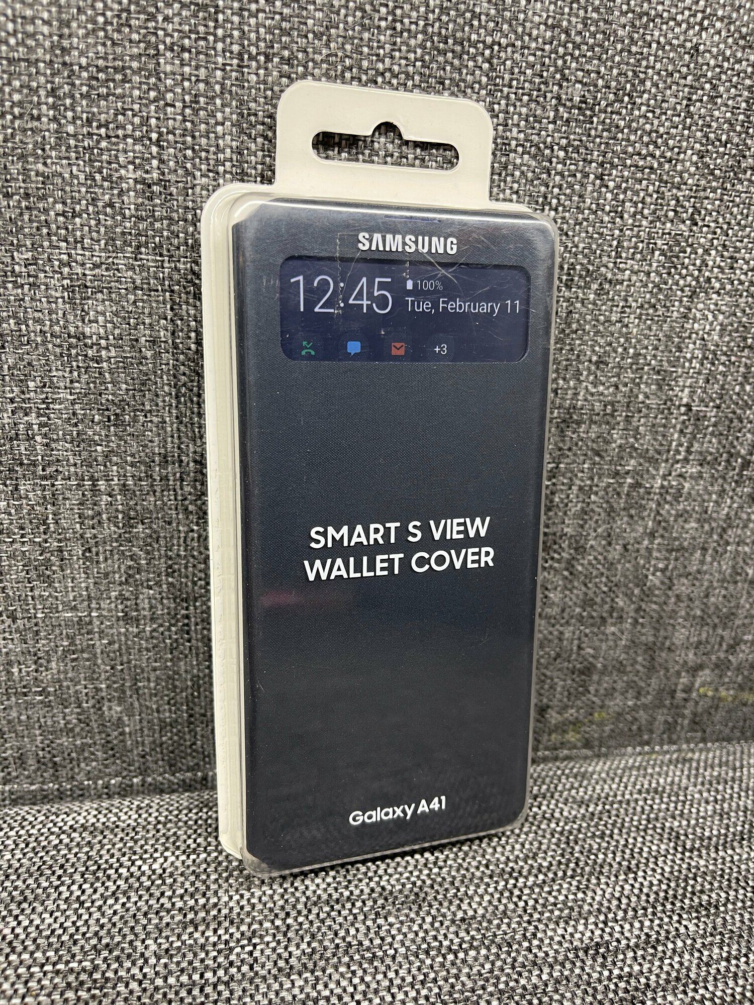 Чехол-книжка Smart S View Wallet Cover для смартфона SAMSUNG Galaxy A41, EF-EA415PBEGRU, черный