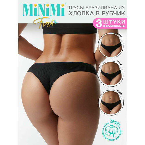 фото Трусы minimi, 3 шт., размер 48 (l), черный