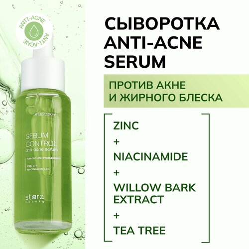 Сыворотка для лица от прыщей и акне с ниацинамидом и цинком SEBUM CONTROL anti-acne serum, 150 мл