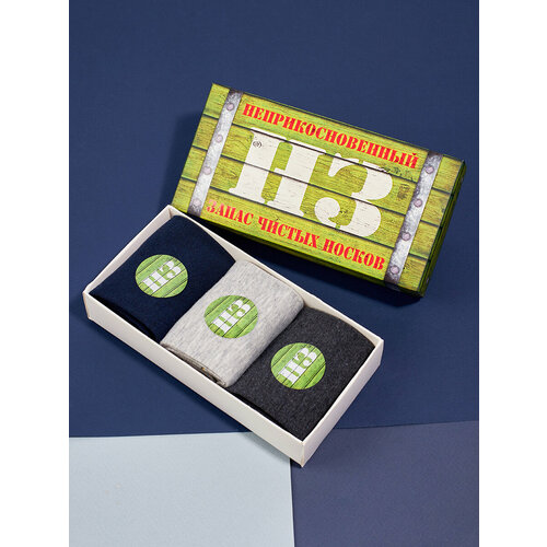 фото Носки baziator, 3 пары, размер 41-45, черный, хаки, красный