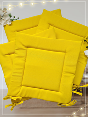 Комплект подушек на стул Mercity, 4 штуки, размер 40 х 40, желтые