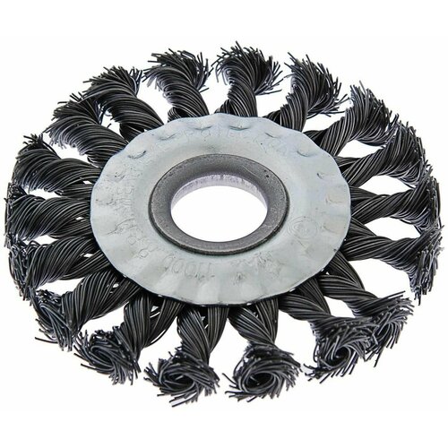 Щетка металлическая для УШМ крученая проволока плоская посадка 22 мм 100 мм 369₽