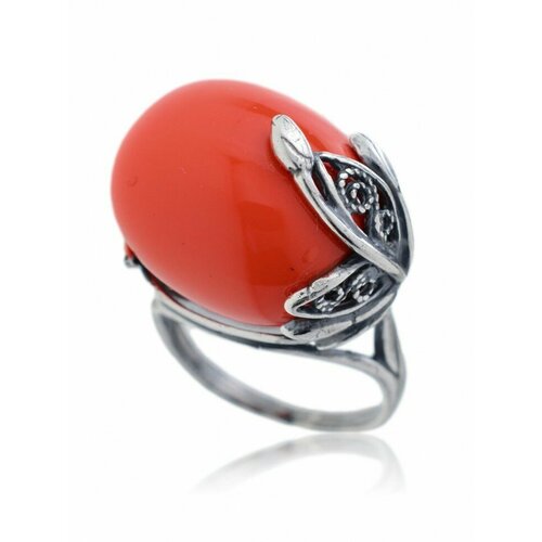 фото Кольцо фабрика украшений, коралл, коралл синтетический, размер 19