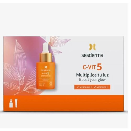 sesderma набор c vit крем для лица c vit сыворотка липосомальная с витамином с 50 мл 30 мл Подарочный набор для ухода за лицом, C-VIT 5 Сыворотка 30 мл и C-VIT флюид 10 мл