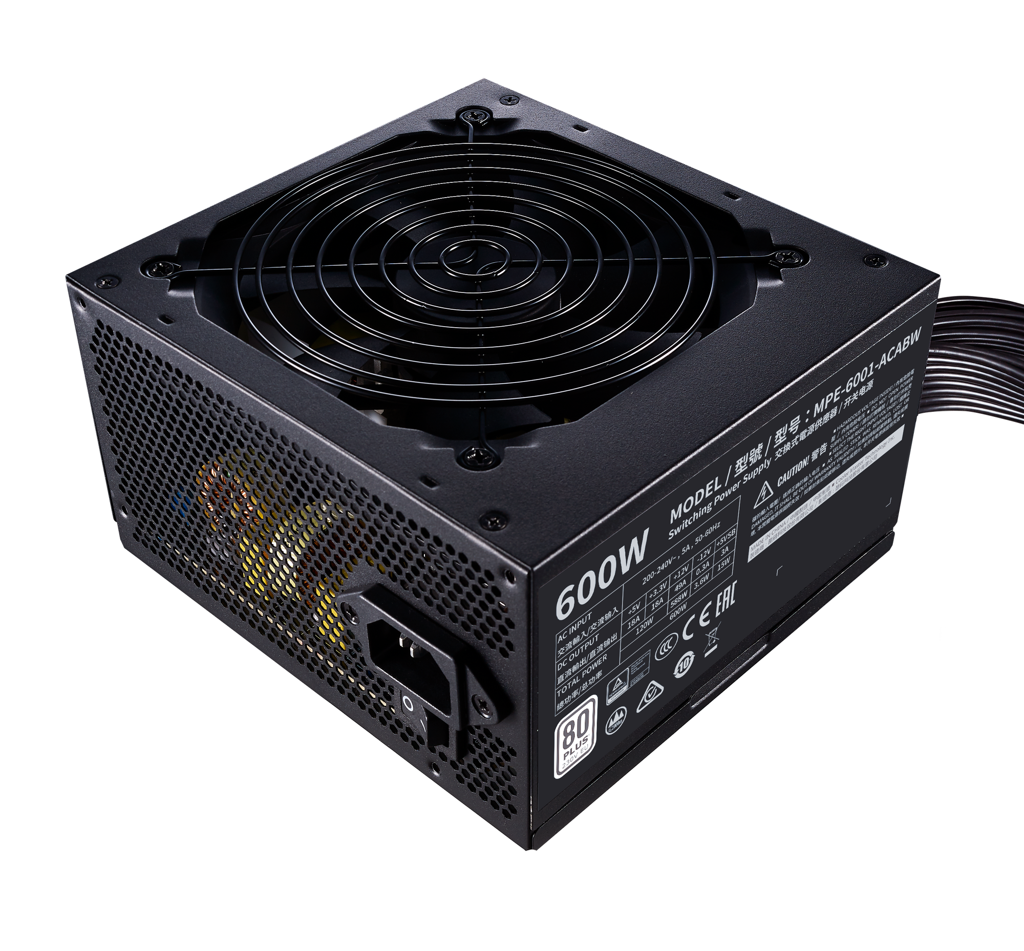 Блок питания Cooler Master MWE 600 White 230V - V2 600W (MPE-6001-ACABW) черный BOX - фото №2