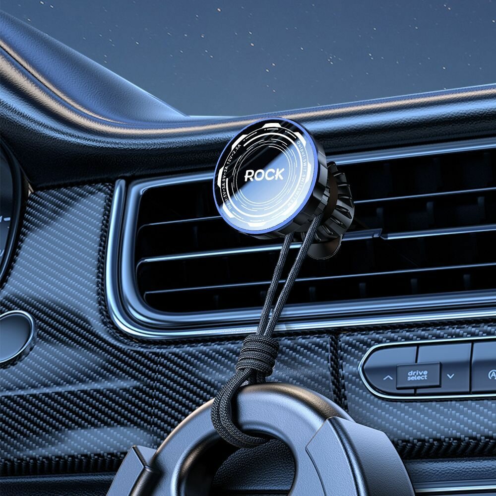 Автомобильный держатель с беспроводной зарядкой Magnetic Fast Charging Car Mount with MagSafe and Auto Cooling черный — фото 1
