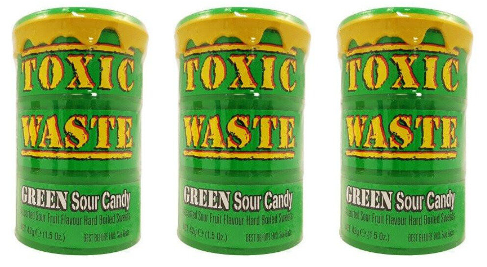 TOXIC Waste Леденцы Green, 42 г, 3 уп