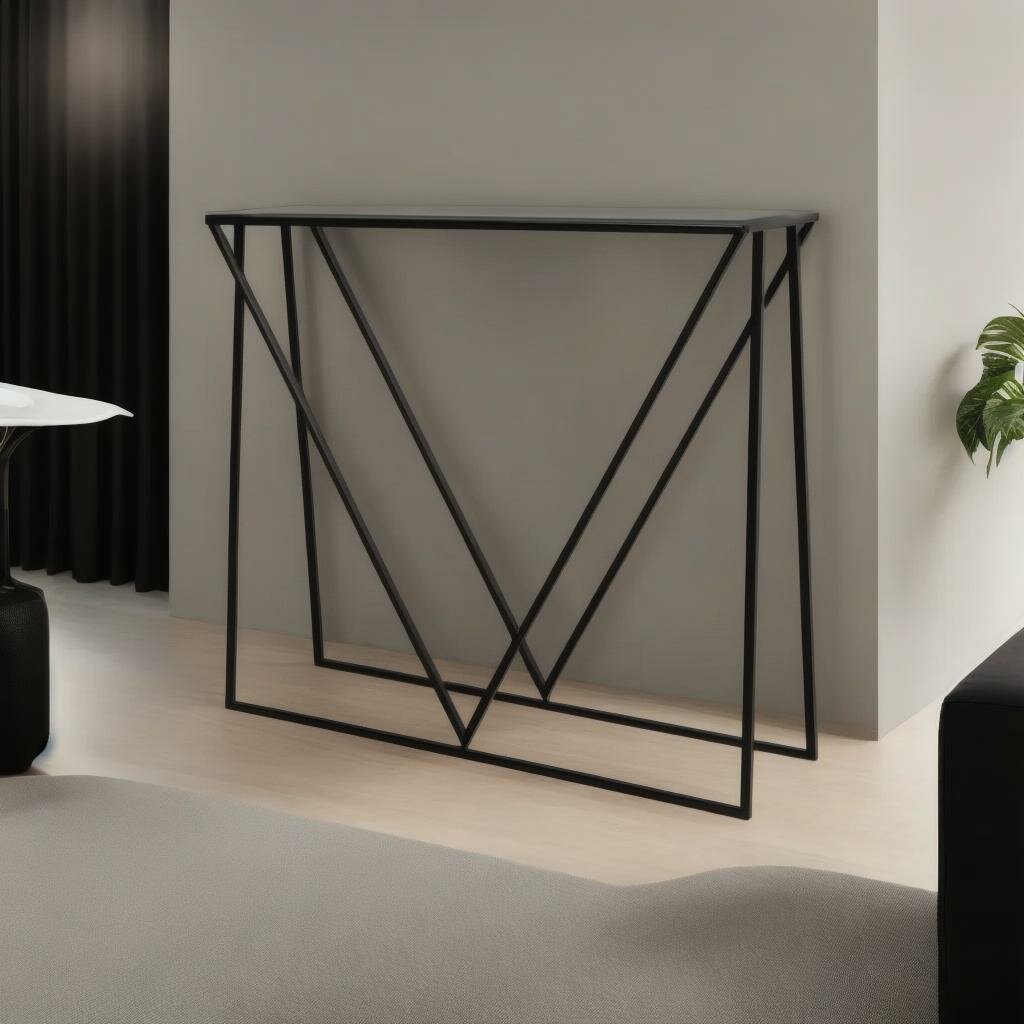 Консоль Akur Madrid (каркас черный, тонированное стекло) 990х875х280 мм