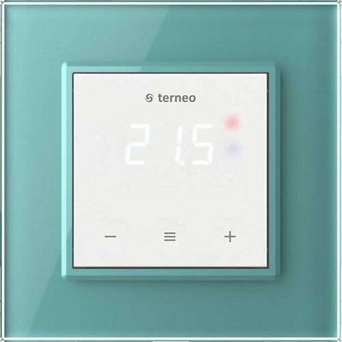 Терморегулятор/термостат Terneo S белый с зелёной рамкой