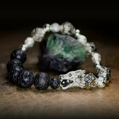 фото Браслет, серебряный, черный нет бренда