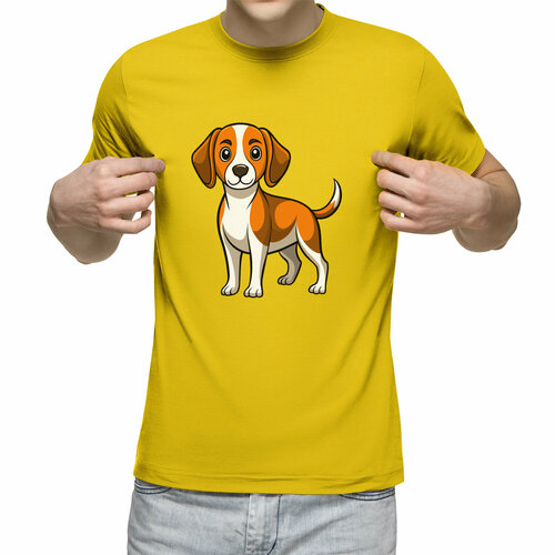 Футболка Us Basic, размер S, желтый мужская футболка маленькая собачка l серый меланж