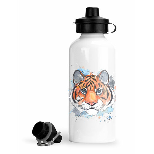 фото Спортивная бутылка тигр акварель luzimuzi