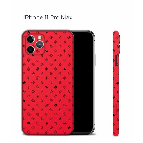 Защитная пленка на Айфон 11 Pro Max с защитой краёв / Виниловая наклейка на заднюю панель iPhone 11 Pro Max / Гидрогелевая пленка на корпус для iPhone 11 Pro Max коралловый
