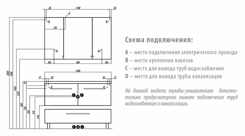 Мадрид М 120 1A170301MA010 Тумба 44.1x40x119.7 см (белый глянец) Акватон - фото №17