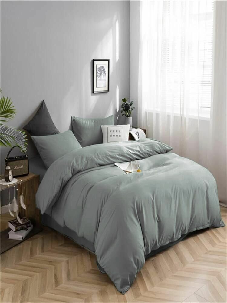 фото Однотонное постельное бельё, Sweet Sleep Factory, Сапфир, Евро, наволочки 50x70