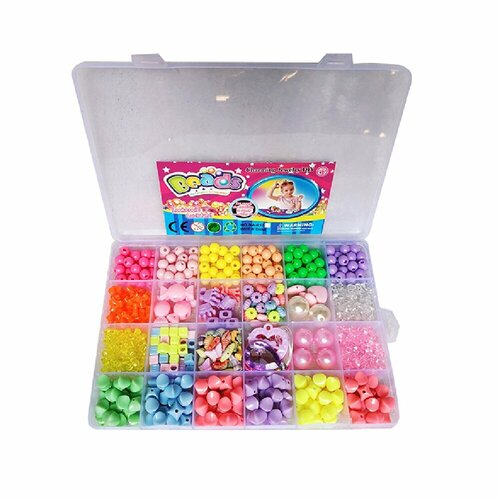 Большой набор для создания украшений для девочки 23 вида бусинок 2 подвески леска в комплекте 20 х 135 х 23 см NA-0173 399₽