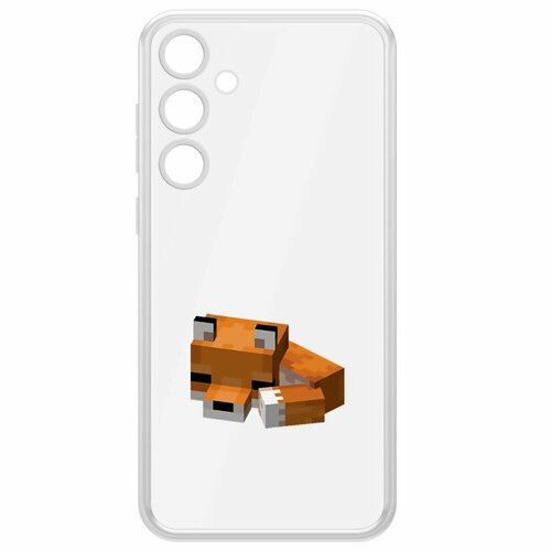 Чехол-накладка Krutoff Clear Case Minecraft-Спящий Лисенок для Samsung Galaxy A55 5G (A556) чехол накладка krutoff clear case minecraft разбойник для samsung galaxy a55 5g a556
