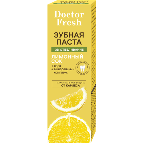 Зубная паста Doctor Fresh 3D отбеливание Лимонный сок 75мл