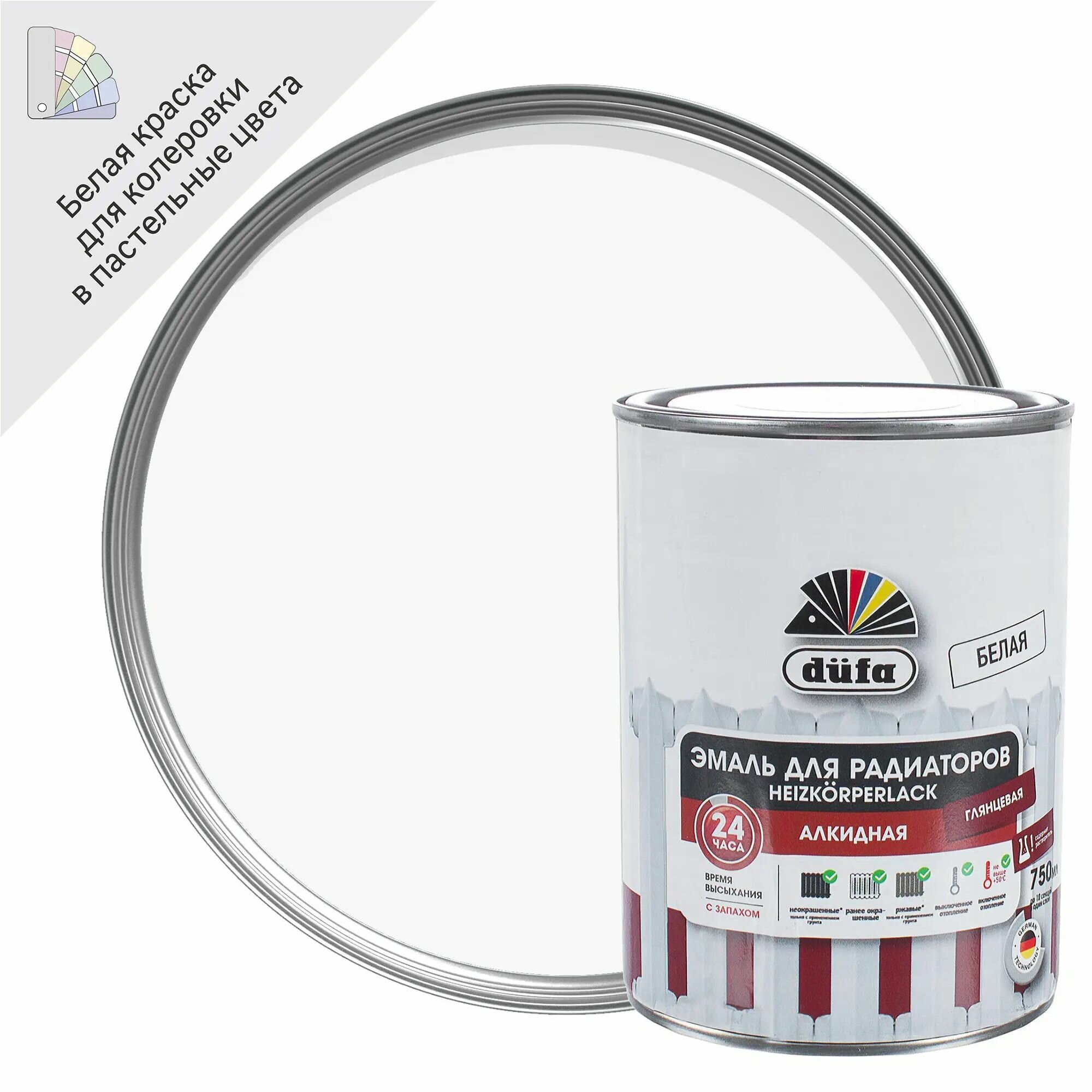 фото Эмаль для радиаторов Dufa Heizkorperlack цвет белый 0.75 л