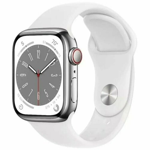 Умные часы Apple Watch Series 8 45mm Cellular Aluminum Case with Sport Band (Цвет: Silver/White)