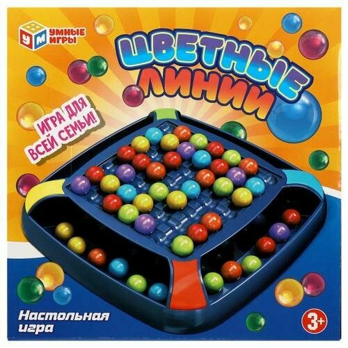 Умные Игры Цветные линии (игровое поле, 48 шариков, в коробке, от 3 лет) 2107K717-R, (Shantou City D