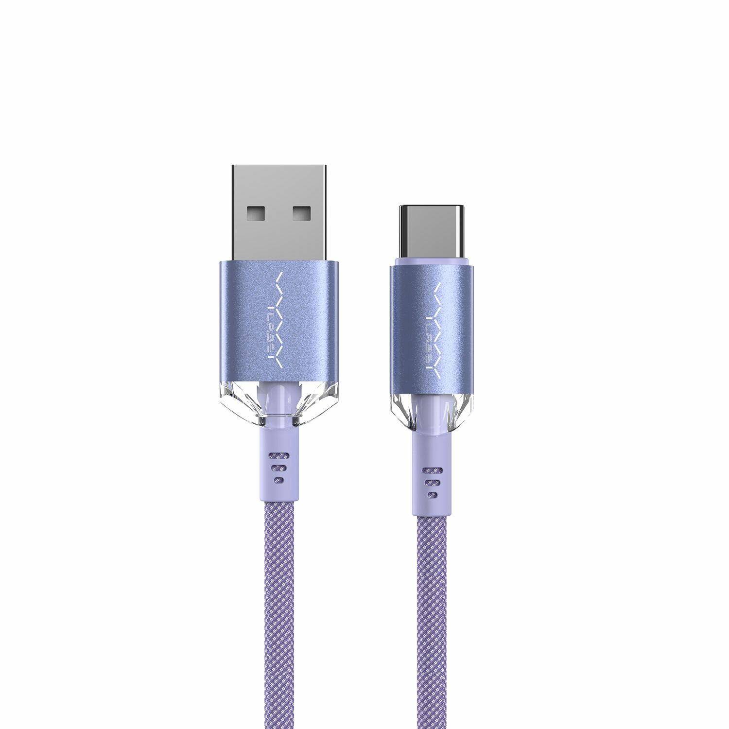 Кабель USB A - USB Type C Vyvylabs Crystal Series Fast Charging Data Cable 3A 1m Purple