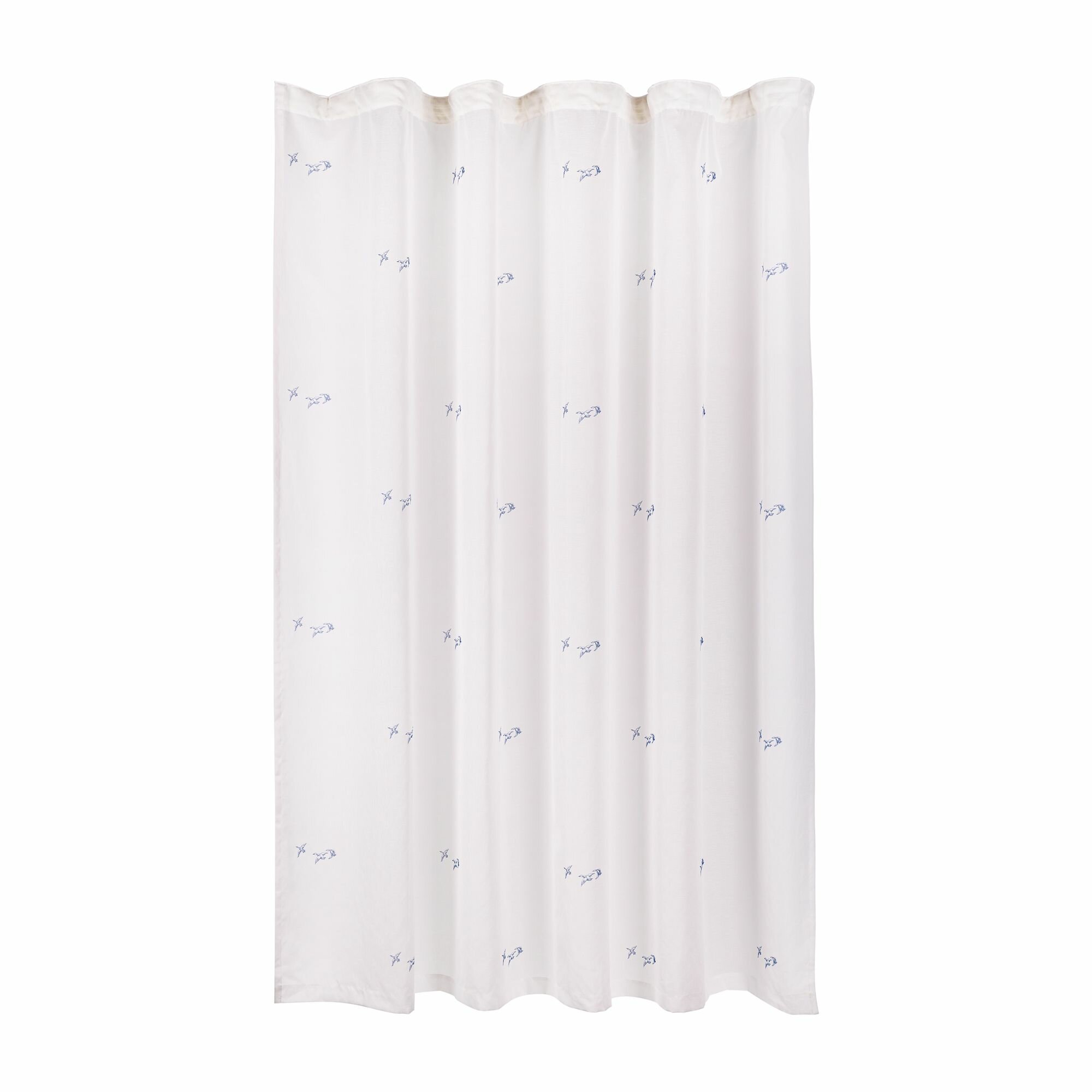 фото Штора тюль сетка Klassika бело-синяя 250x260 см