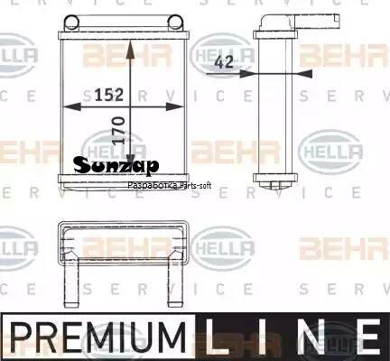 BEHR-HELLA 8FH351312521 Радиатор отопителя