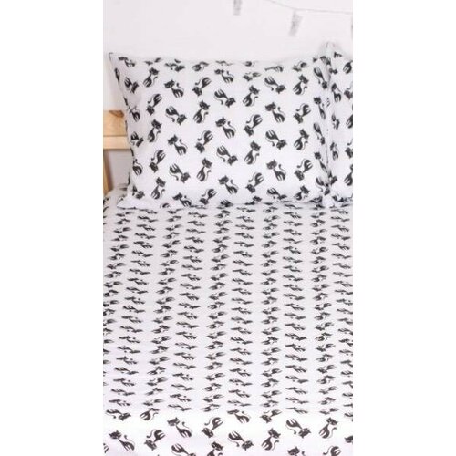 КПБ 1,5сп бязь 58187101 Кошки черные нав.50х70 -1шт/молния