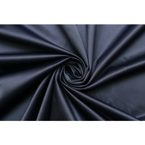 Ткань Атлас костюмный стрейч Nino тёмно-синего цвета, 280 г/пм, ш144см, 0,5 м ткань лён плательно костюмный тёмно синего цвета италия