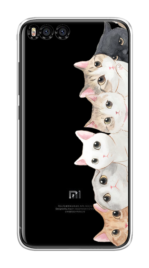 Силиконовый чехол на Xiaomi Mi 6 / Сяоми Ми 6 "Котики", прозрачный