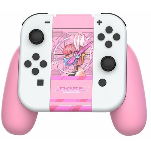 Держатель DOBE для JoyCon Charging Grip Nintendo Switch, розовый, iTNS-2145Pink сменные кнопки для экстремальсветильник освещения abxy sr sl l r zr zl полный набор кнопок с инструментами для nintendo switch и oled joycon