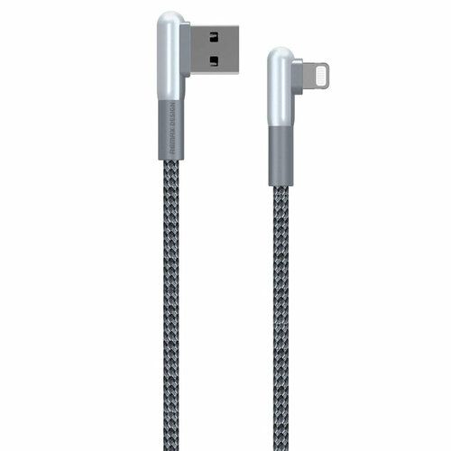 Кабель для айфон USB REMAX RC-155i Gaming USB - Lightning, 3A, 1 м, серебристый+серый кабель usb remax rc 097i heymanba gaming usb lightning 3a 1 м серебристый