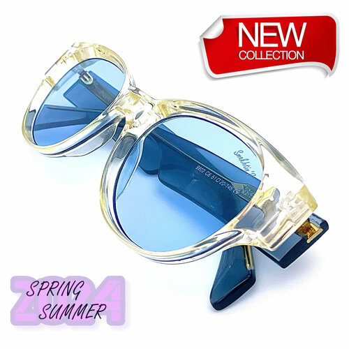 Солнцезащитные очки Smakhtin'S eyewear & accessories, голубой, золотой