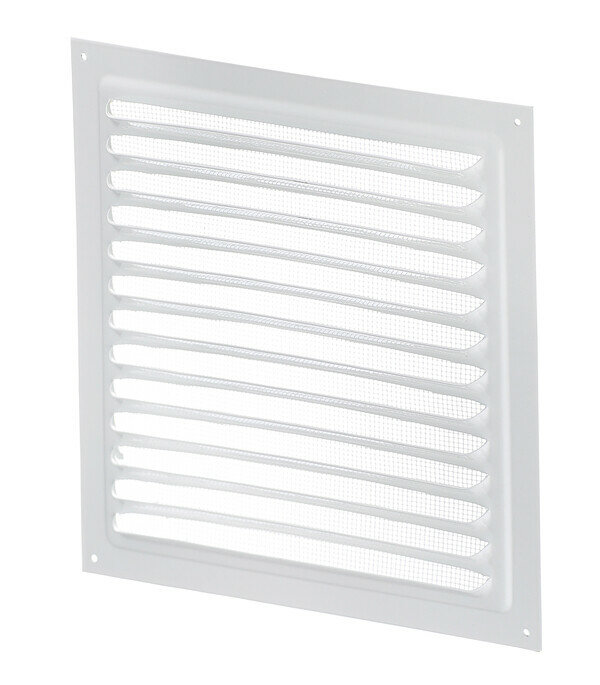 Решетка вентиляционная стальная Era 250х250 мм с сеткой белая Era 2525МЭ