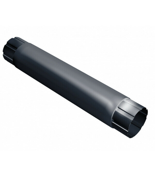 фото Труба водосточная Grand Line металлическая d90 мм 1 м графитовый серый RAL 7024