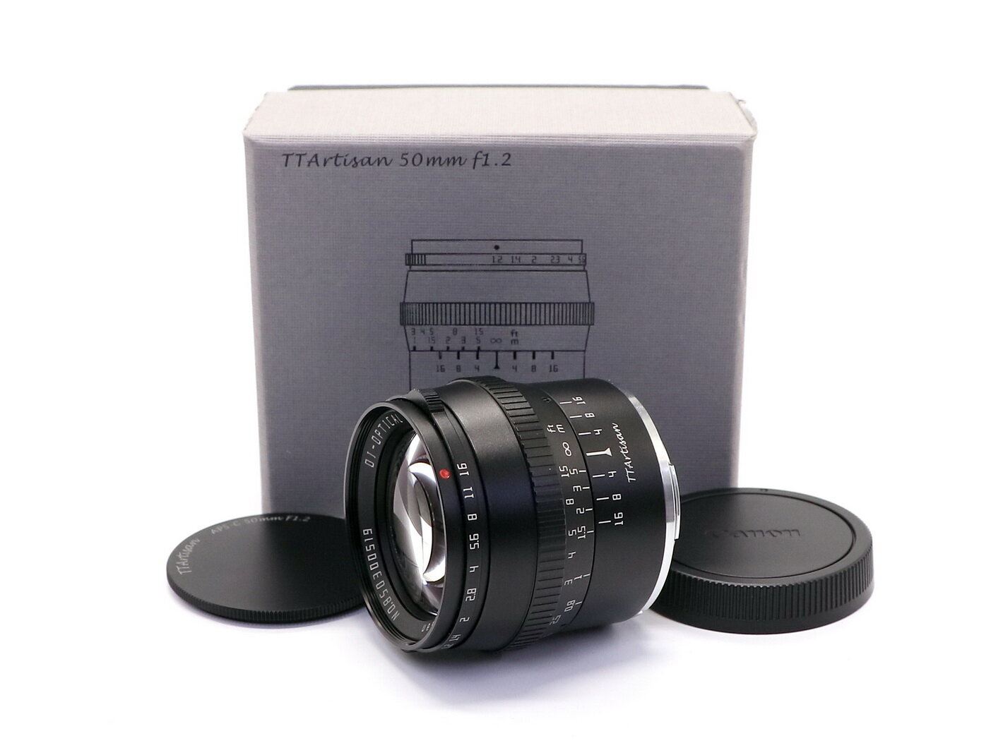 TTArtisan 50mm f/1.2 Canon EOS M в упаковке