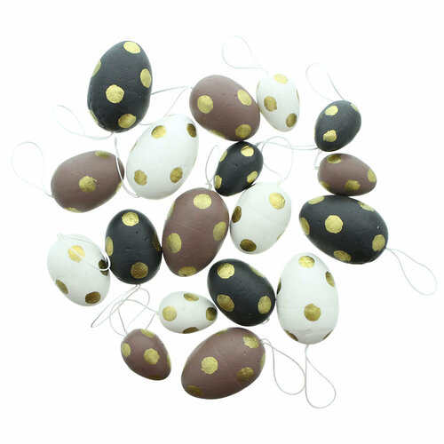 Декоративные яйца Золотые точки, 18 штук