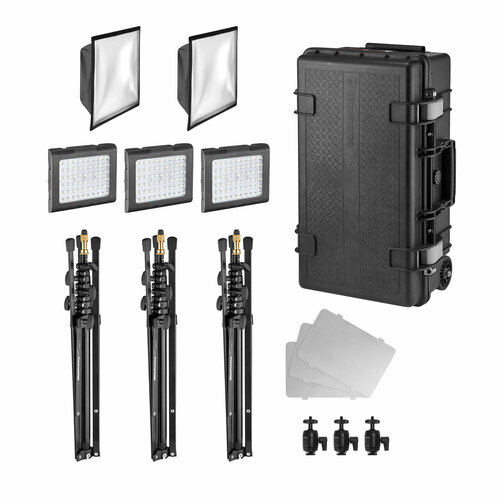 Комплект из трех осветителей Manfrotto LYKOS 2 Daylight Bi-color 8049000₽