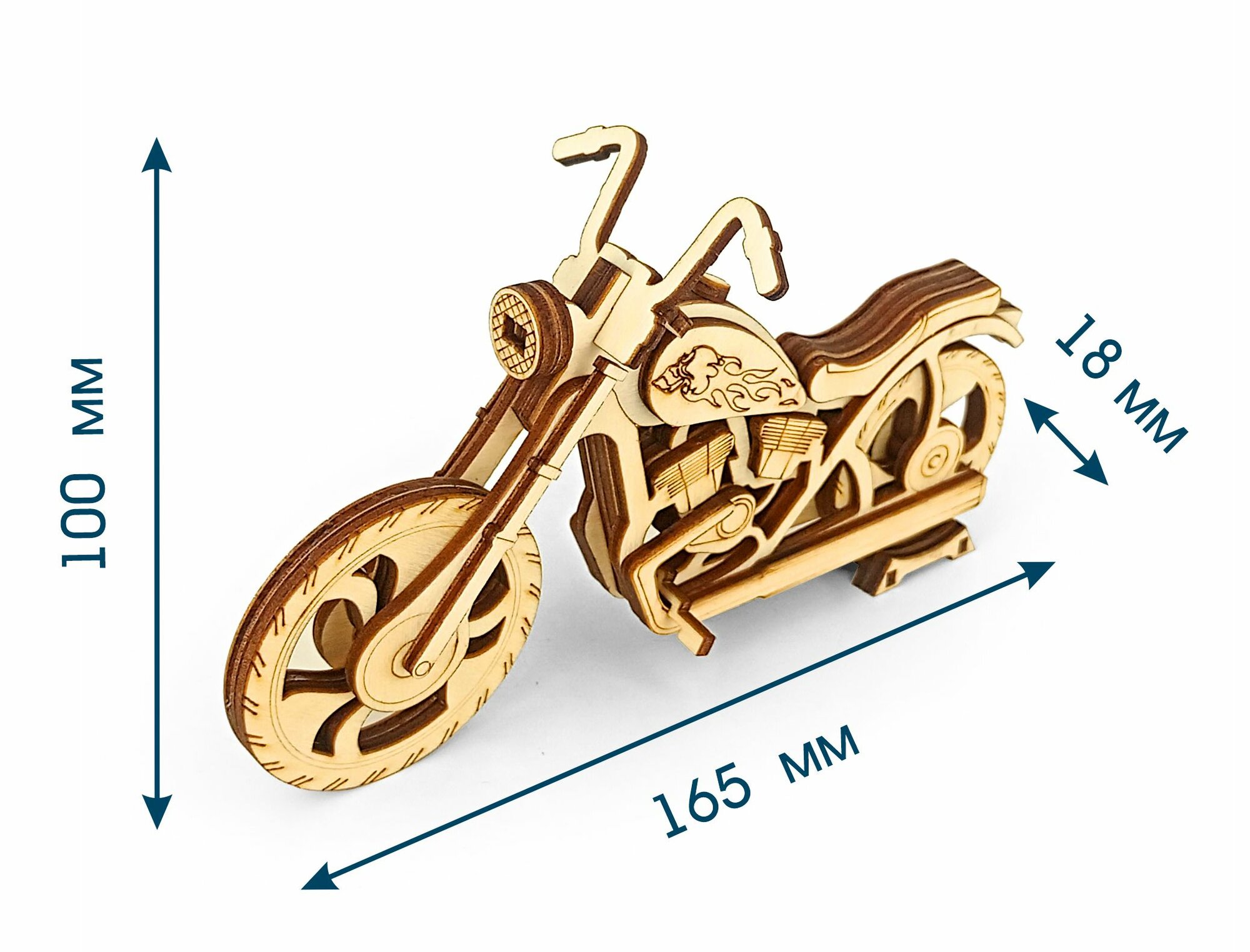 Сборная модель, деревянный конструктор - Байк — фото 1