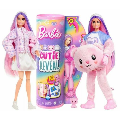 Кукла Барби Cutie Reveal Мишка Тедди HKR04