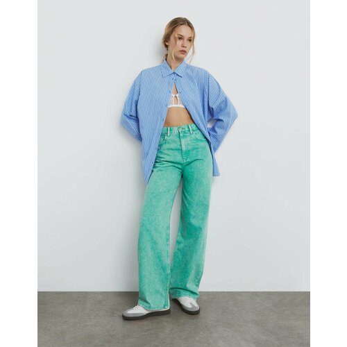 Джинсы клеш Gloria Jeans, размер 44/170 (40/04), зеленый пуловер размер 40 44 зеленый