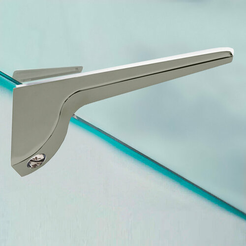 Полкодержатели для зеркал и полок из стекла ЛДСП МДФ Trodos ZY-156 130х65х22 2шт никель 1070₽