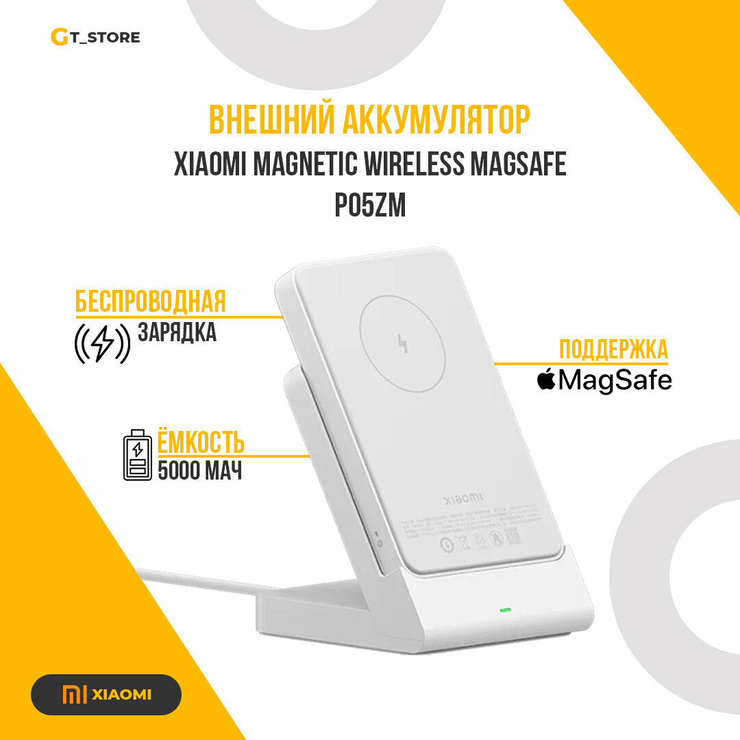 Внешний аккумулятор (повербанк) Xiaomi Magnetic Wireless Power Bank Magsafe, (P05ZM)