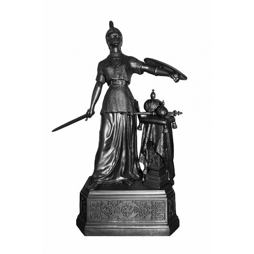 Каслинское чугунное литьё; Статуэтка винтажная "Россия сувенирная" черный